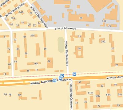 Улица Блюхера на карте Самары